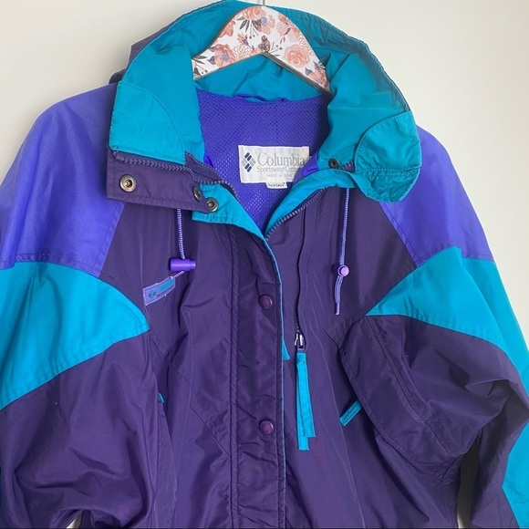 COLUMBIA Williwa Blue Purple Radial Sleeve Jacket - Picture 2 of 11